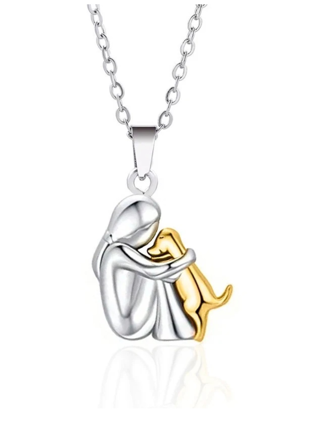 Stailness Steel Two-Tone Pendant Necklace Adjustable